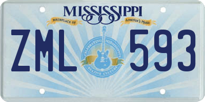 MS license plate ZML593