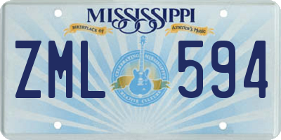MS license plate ZML594