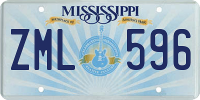MS license plate ZML596