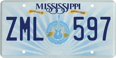 MS license plate ZML597