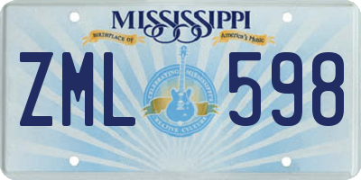 MS license plate ZML598