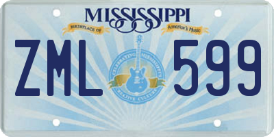 MS license plate ZML599