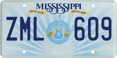 MS license plate ZML609