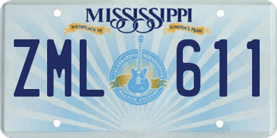 MS license plate ZML611