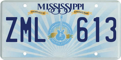 MS license plate ZML613