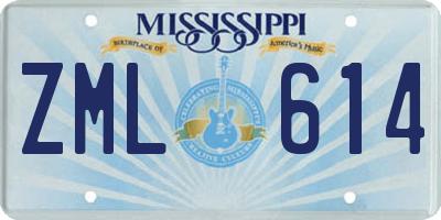 MS license plate ZML614