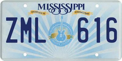 MS license plate ZML616