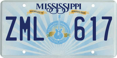 MS license plate ZML617