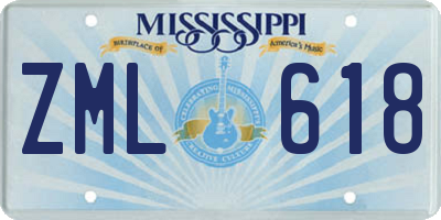MS license plate ZML618
