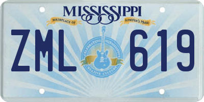 MS license plate ZML619