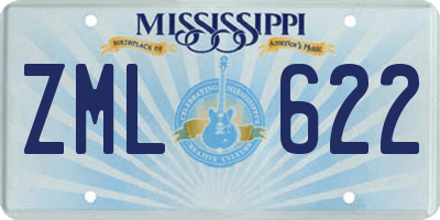MS license plate ZML622