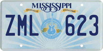 MS license plate ZML623