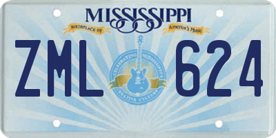 MS license plate ZML624