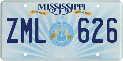 MS license plate ZML626