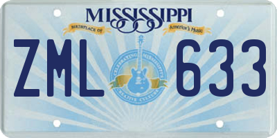 MS license plate ZML633