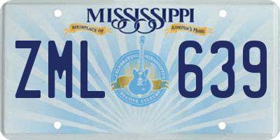 MS license plate ZML639