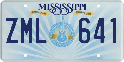 MS license plate ZML641