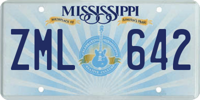 MS license plate ZML642