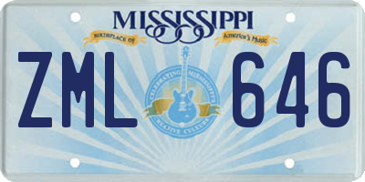 MS license plate ZML646