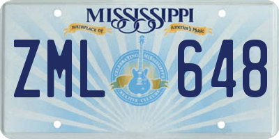 MS license plate ZML648