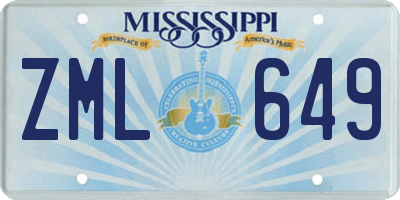 MS license plate ZML649