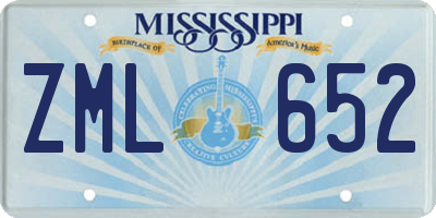 MS license plate ZML652
