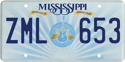 MS license plate ZML653