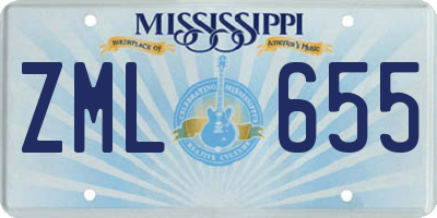 MS license plate ZML655