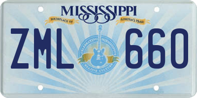 MS license plate ZML660
