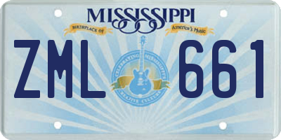 MS license plate ZML661