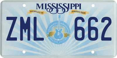 MS license plate ZML662