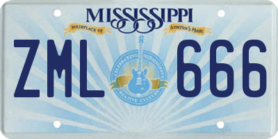 MS license plate ZML666