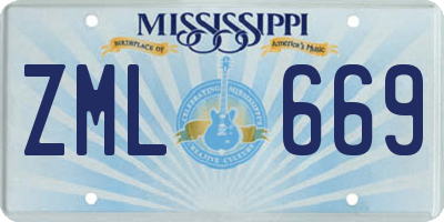 MS license plate ZML669