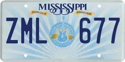 MS license plate ZML677