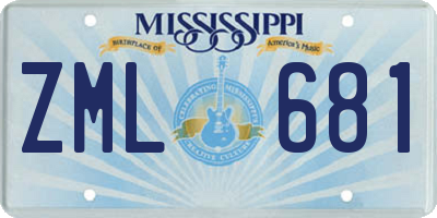 MS license plate ZML681