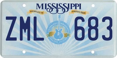 MS license plate ZML683