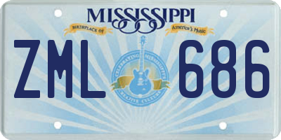 MS license plate ZML686