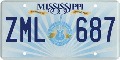 MS license plate ZML687