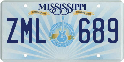 MS license plate ZML689