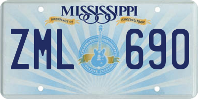 MS license plate ZML690