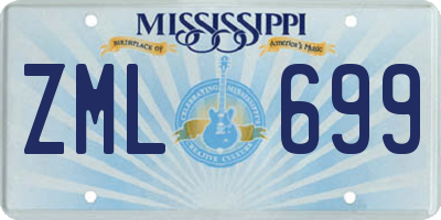 MS license plate ZML699