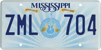 MS license plate ZML704