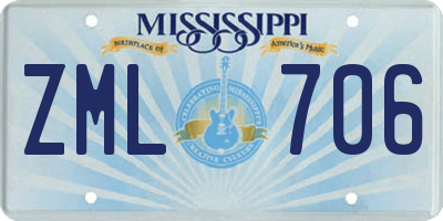 MS license plate ZML706