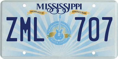MS license plate ZML707