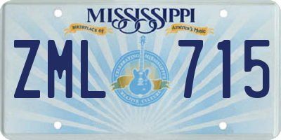MS license plate ZML715