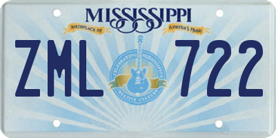 MS license plate ZML722