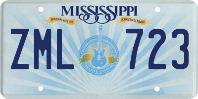 MS license plate ZML723