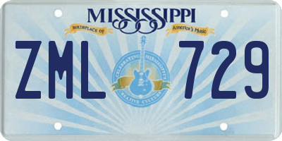 MS license plate ZML729
