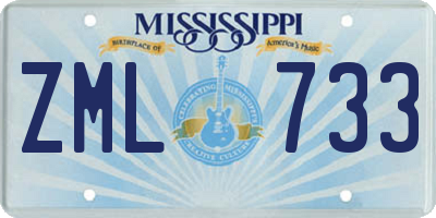 MS license plate ZML733