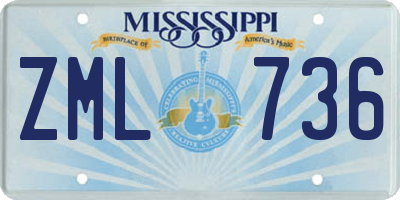MS license plate ZML736